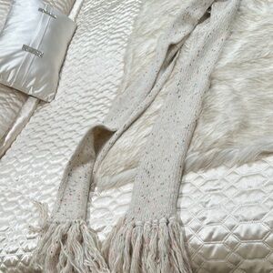 All Saints Cream Textured Scarf